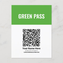 Postal Cartão de Passagem do Certificado de Vacina Verde 