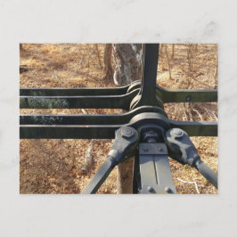 Postal cartão de ponte florestal de inverno