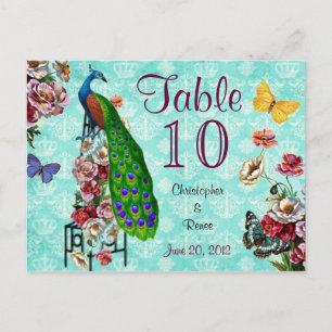 Postal Cartão de Posicionamento de Mesa de Pavão Francês 