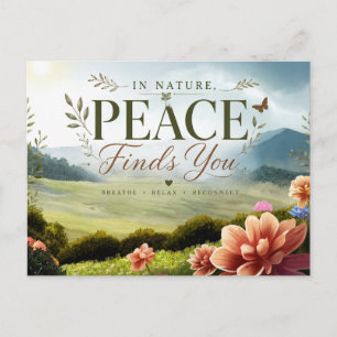 Postal Cartão de Poster Cênico Inspirador Paz Encontra Vo