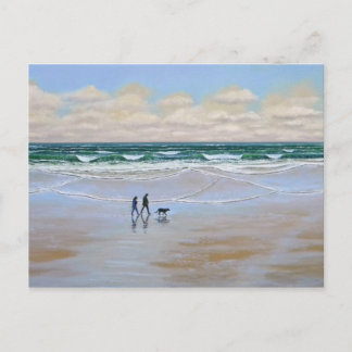 Postal Cartão de posto ~ Beach Dog Walk
