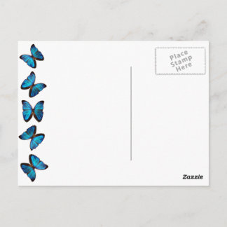 Postal Cartão de posto Brilhante de Borboleta Azul Monarc