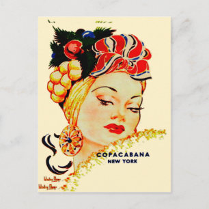 Postal Cartão de Posto Carmen Miranda do Clube Noturno d