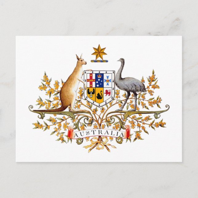 Postal Cartão de Posto Casaco de Armas Australiano (Frente)