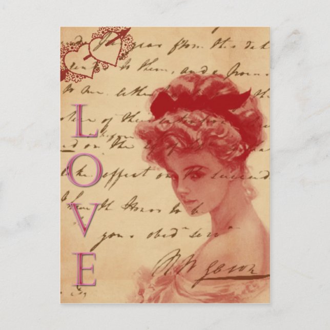 Postal Cartão de Posto com Letra de Amor Anterior (Frente)