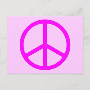 Postal Cartão de Posto com Sinal de Paz Rosa Magra