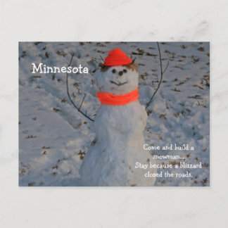 Postal Cartão de Posto "Construir um Snowman" do Minnesot