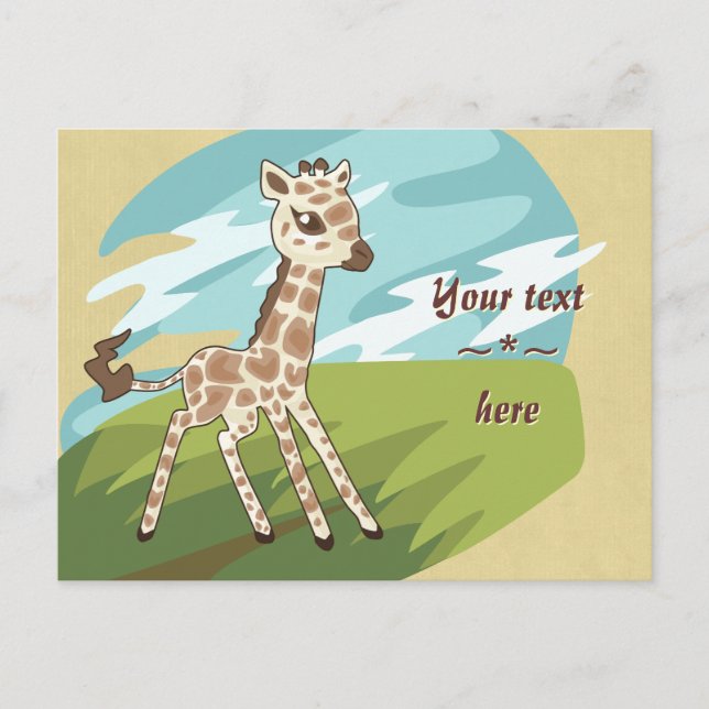 Postal Cartão de Posto Cutie Giraffe (Frente)