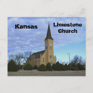 Postal Cartão de Posto da Igreja de Kansas Limestone