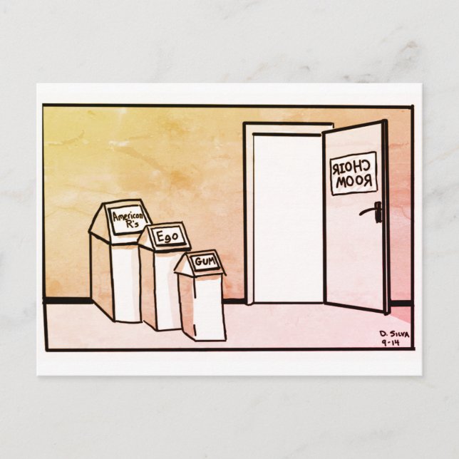 Postal Cartão de posto da Sala do Coro (Frente)