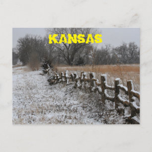 Postal Cartão de Posto da Terra Maravilha do Kansas Winte