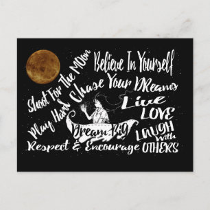Postal Cartão de posto das estrelas da noite motivacional