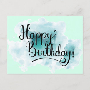 Postal Cartão de Posto de Aniversário Feliz Verde