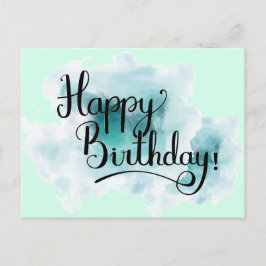 Postal Cartão de Posto de Aniversário Feliz Verde