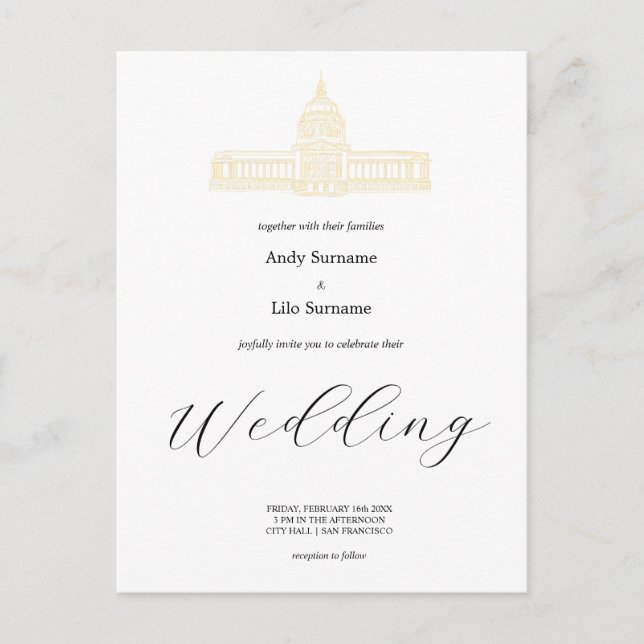 Postal Cartão de Posto de Casamento da Prefeitura de São  (Frente)