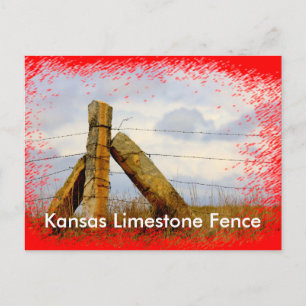 Postal Cartão de Posto de cerca de Kansas Limestone
