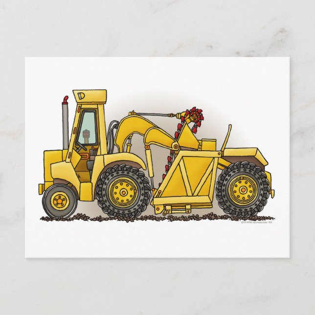 Postal Cartão de Posto de Construção do Motor Terrestre (Frente)