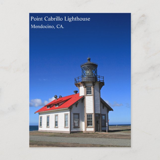 Postal Cartão de Posto de farol Mendocino (Frente)