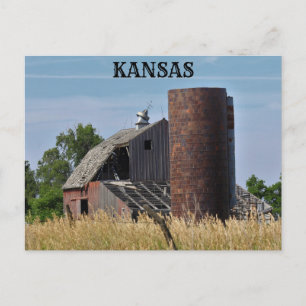 Postal Cartão de Posto de Kansas Old Country Barn