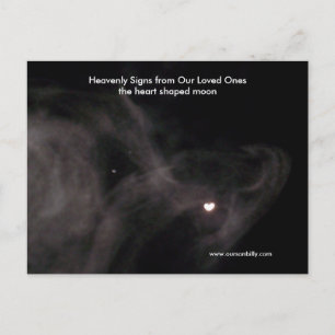 Postal Cartão de posto de lua em forma de coração.