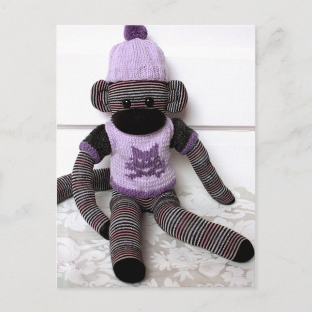 Postal Cartão de Posto de macaco Mars Sock - Vivi (Frente)