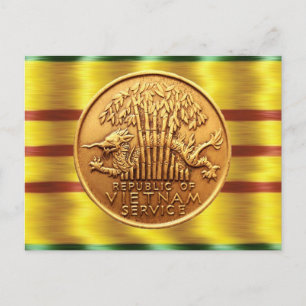 Postal Cartão de posto de medalha de serviço do Vietnam