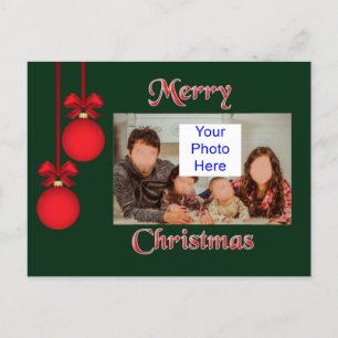 Postal Cartão de Posto de Natal Elegante Simples