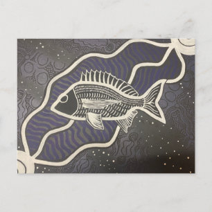 Postal Cartão de posto de peixe aborígene australiano
