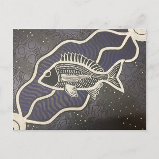 Postal Cartão de posto de peixe aborígene australiano