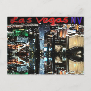 Postal Cartão de Posto de Reflexão de Las Vegas na Noite