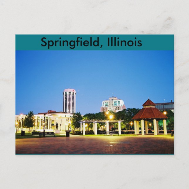 Postal Cartão de posto de Springfield, Illinois (Frente)