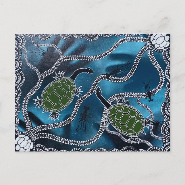 Postal Cartão de posto de tartaruga aborígene australiano (Frente)