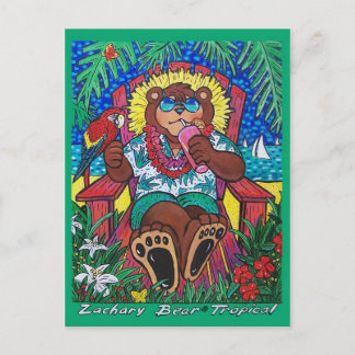 Postal Cartão de Posto de Urso Tropical