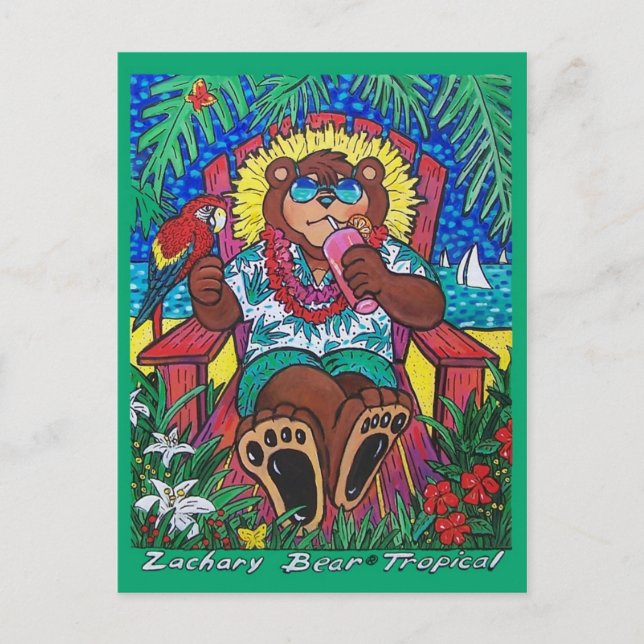 Postal Cartão de Posto de Urso Tropical (Frente)