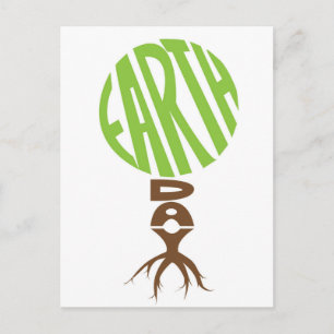 Postal Cartão de Posto do dia da Terra, forma de árvore