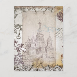 Postal Cartão de Posto do Estilo Vintage em Moscou