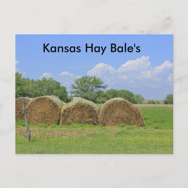 Postal Cartão de Posto do Kansas Hay Bale (Frente)