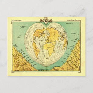 Postal Cartão de Posto do World Map