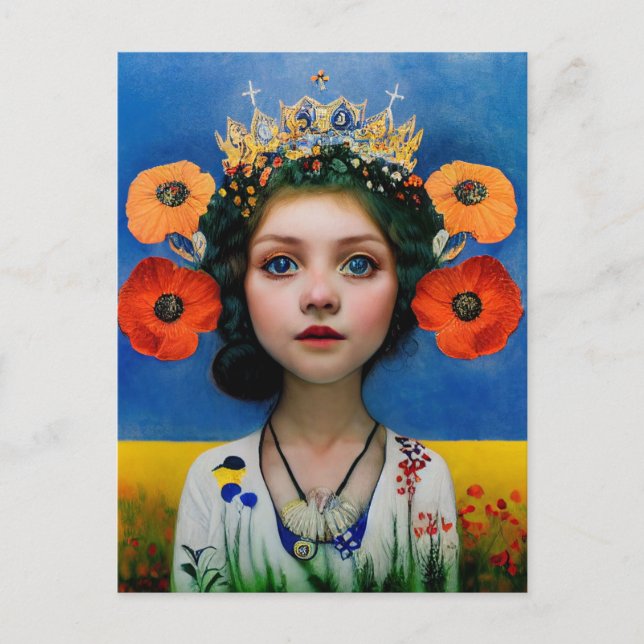 Postal Cartão de posto em pé com a Ucrânia (Frente)