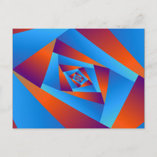 Postal Cartão de Posto Espiral Laranja e Azul