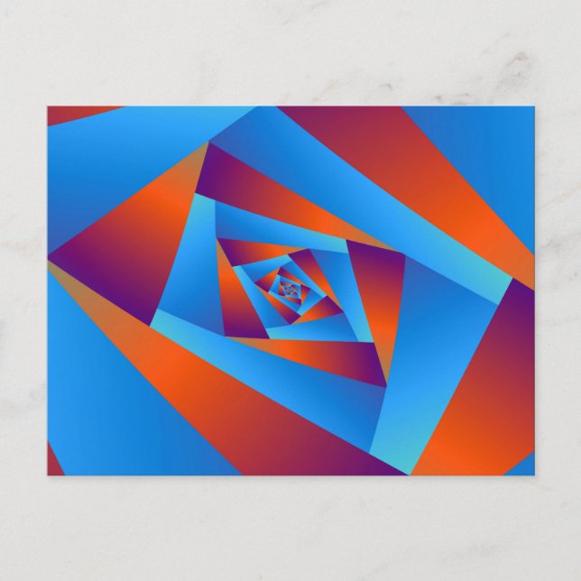 Postal Cartão de Posto Espiral Laranja e Azul (Frente)