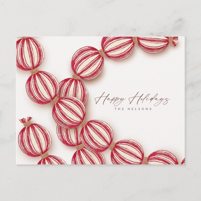 Postal Cartão de posto Feriado de Baking ball Garland (Frente)
