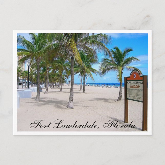 Postal Cartão de Posto Fort Lauderdale Beach Florida (Frente)