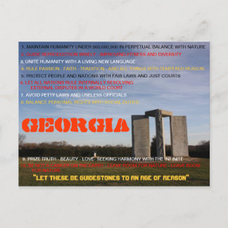 Postal Cartão de posto Georgia Guidestones