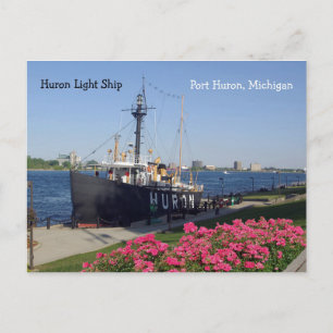 Postal Cartão de posto Huron Lightship