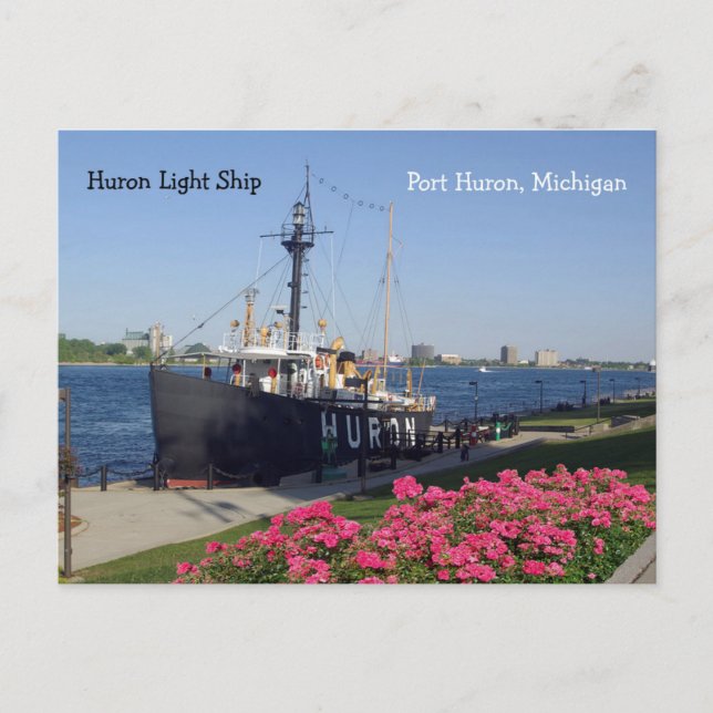 Postal Cartão de posto Huron Lightship (Frente)
