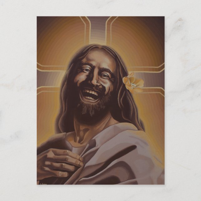 Postal Cartão de posto Jesus Rindo (Frente)