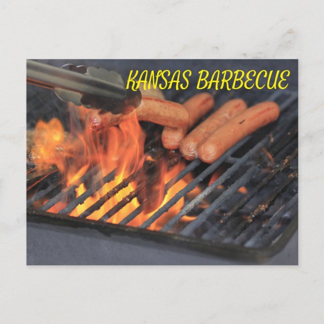 Postal CARTÃO DE POSTO Kansas BARBECUE. (Frente)