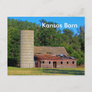 Postal Cartão de Posto Kansas Barn