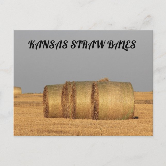 Postal CARTÃO DE POSTO Kansas Straw Bales (Frente)